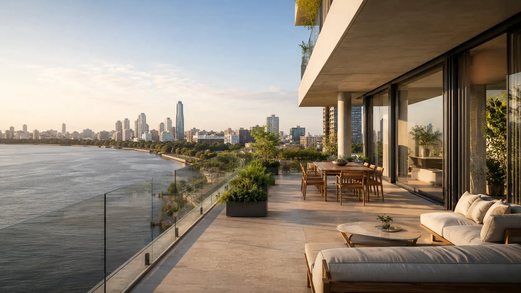 Buenos Aires skyline and Río de la Plata